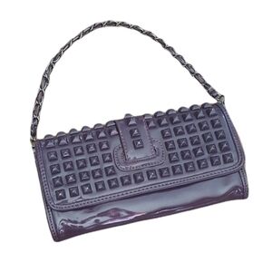 Navoh - Purple Patent Studded Chain Strap Handbag